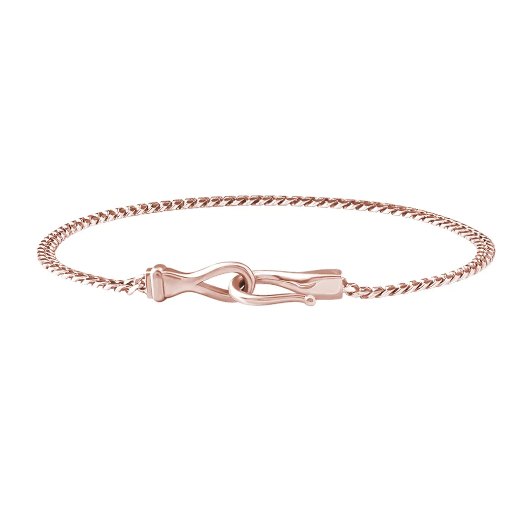 Fish Hook Cuban Chain Bracelet in Gold