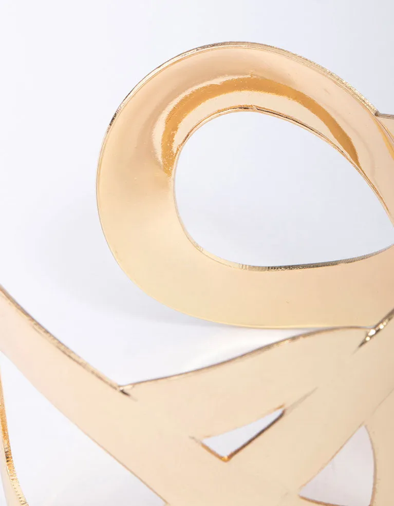Gold Large Intertwined Wrist Cuff
