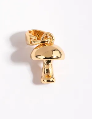 Gold Plated Mushroom Charm