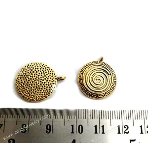 Golden Charm flat round spiral design CHMG49