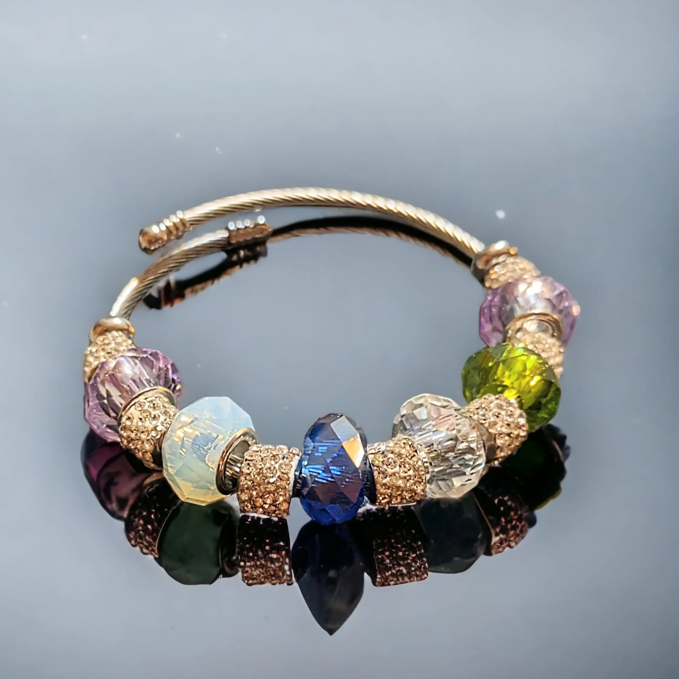 Happy Family - Birthstone Euro Cuff Wrap Bracelet