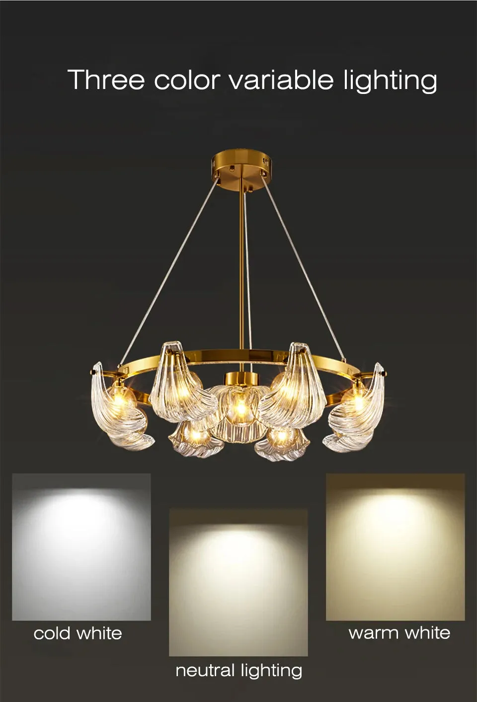 IIS Modern Shell Glass Lampshade Table/Floor/Pendant Light Fixture G9 Socket