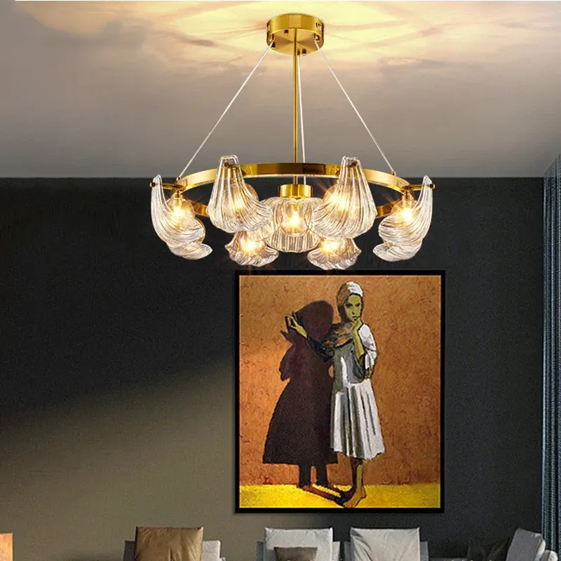 IIS Modern Shell Glass Lampshade Table/Floor/Pendant Light Fixture G9 Socket