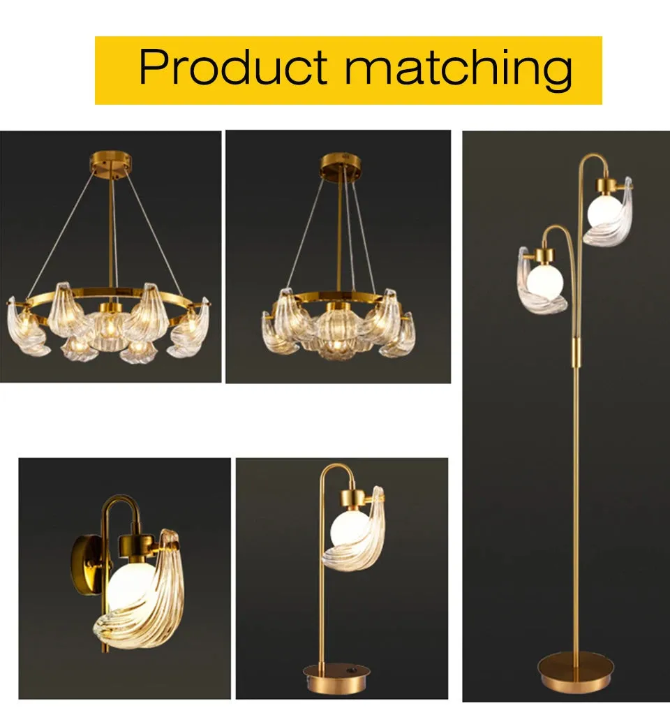 IIS Modern Shell Glass Lampshade Table/Floor/Pendant Light Fixture G9 Socket