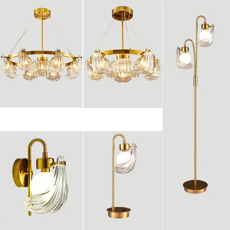 IIS Modern Shell Glass Lampshade Table/Floor/Pendant Light Fixture G9 Socket