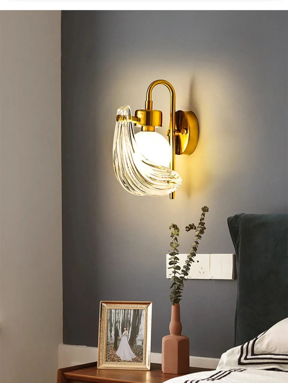 IIS Modern Shell Glass Lampshade Table/Floor/Pendant Light Fixture G9 Socket