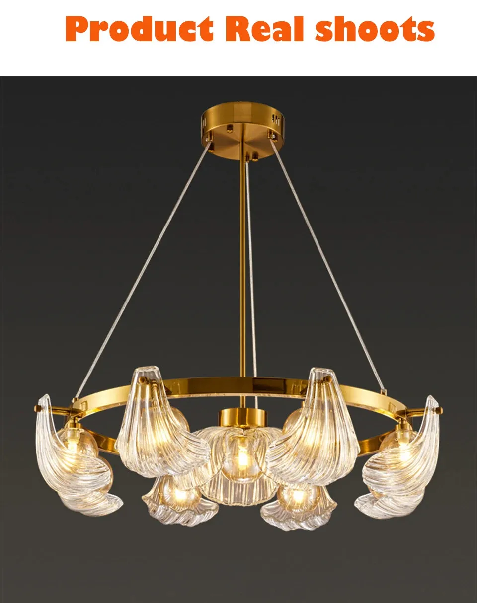 IIS Modern Shell Glass Lampshade Table/Floor/Pendant Light Fixture G9 Socket