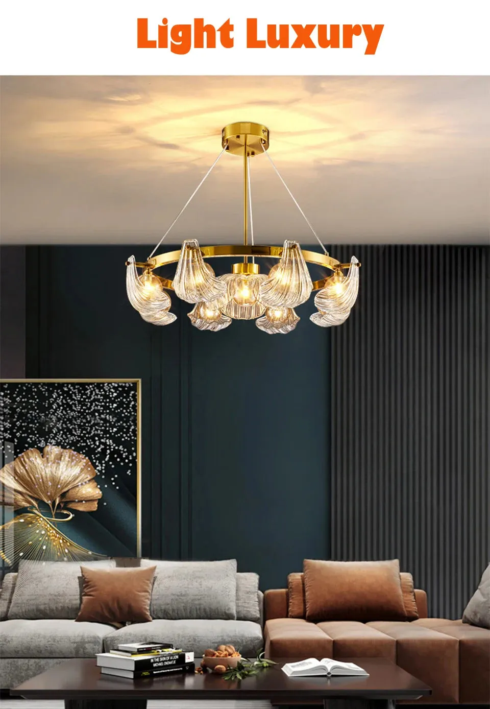 IIS Modern Shell Glass Lampshade Table/Floor/Pendant Light Fixture G9 Socket