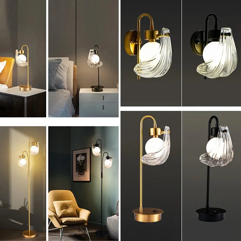 IIS Modern Shell Glass Lampshade Table/Floor/Pendant Light Fixture G9 Socket
