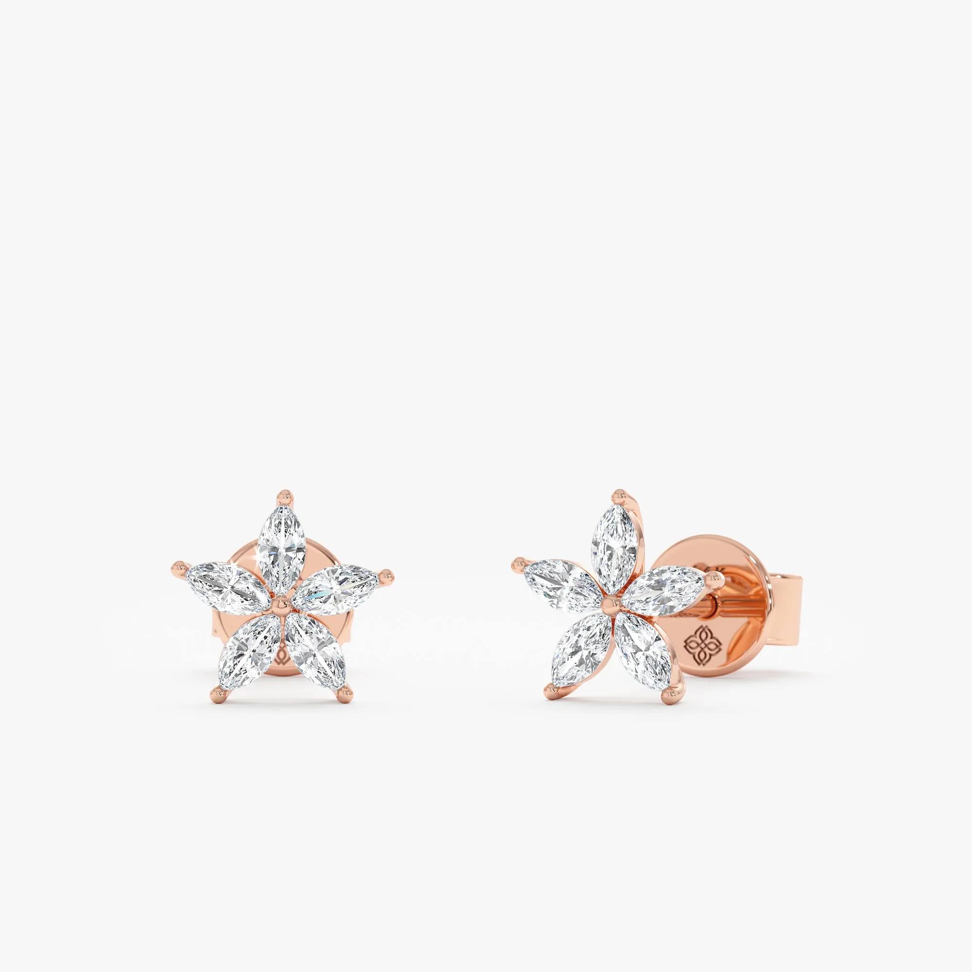 Marquise Diamond Flower Studs, Vicky