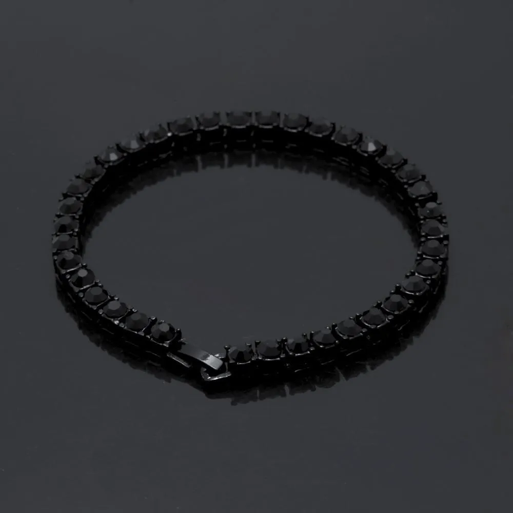 Men's Rhinestone Crystal Chain Link Bracelet