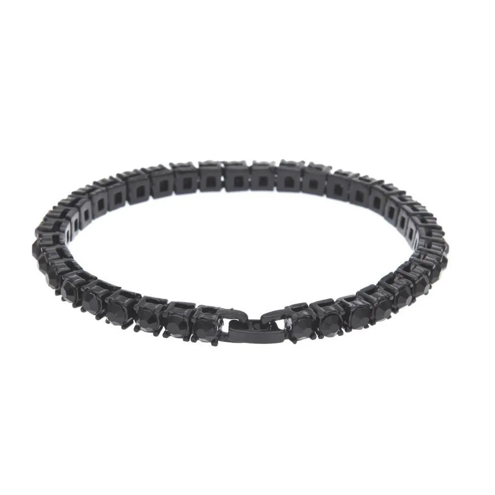Men's Rhinestone Crystal Chain Link Bracelet