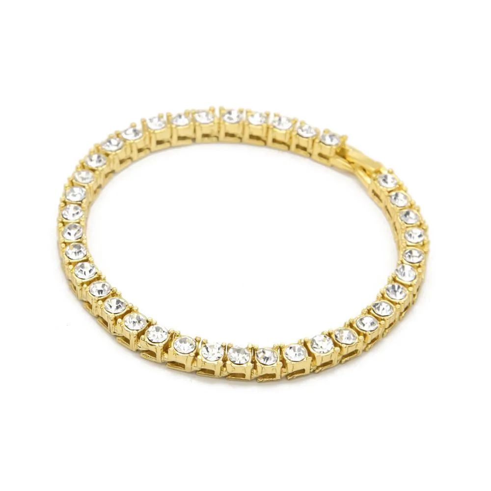 Men's Rhinestone Crystal Chain Link Bracelet