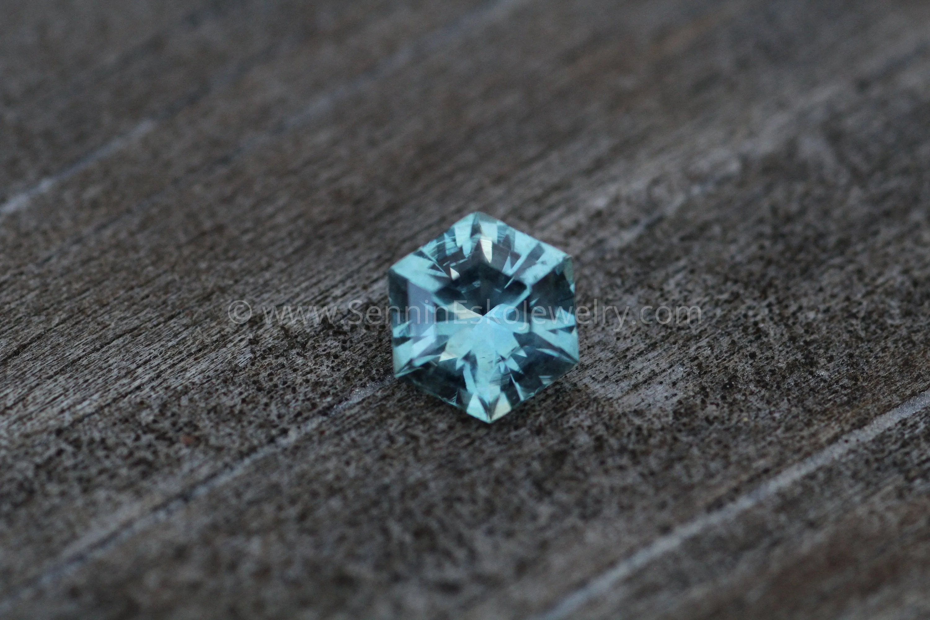 Montana Sapphire Hexagon 7.8x6.7mm, 1.66 Carats - Blue Green - Precision Cut