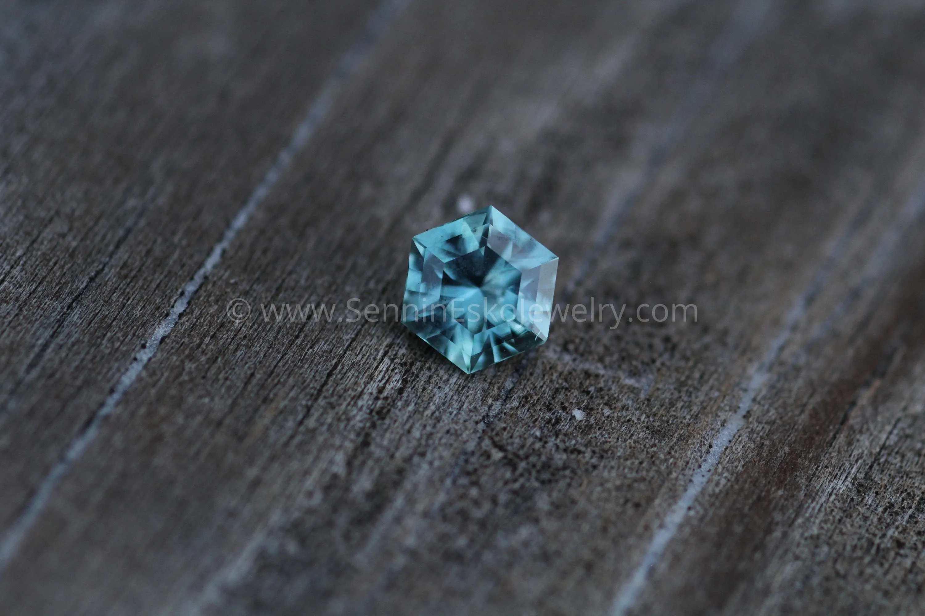 Montana Sapphire Hexagon 7.8x6.7mm, 1.66 Carats - Blue Green - Precision Cut