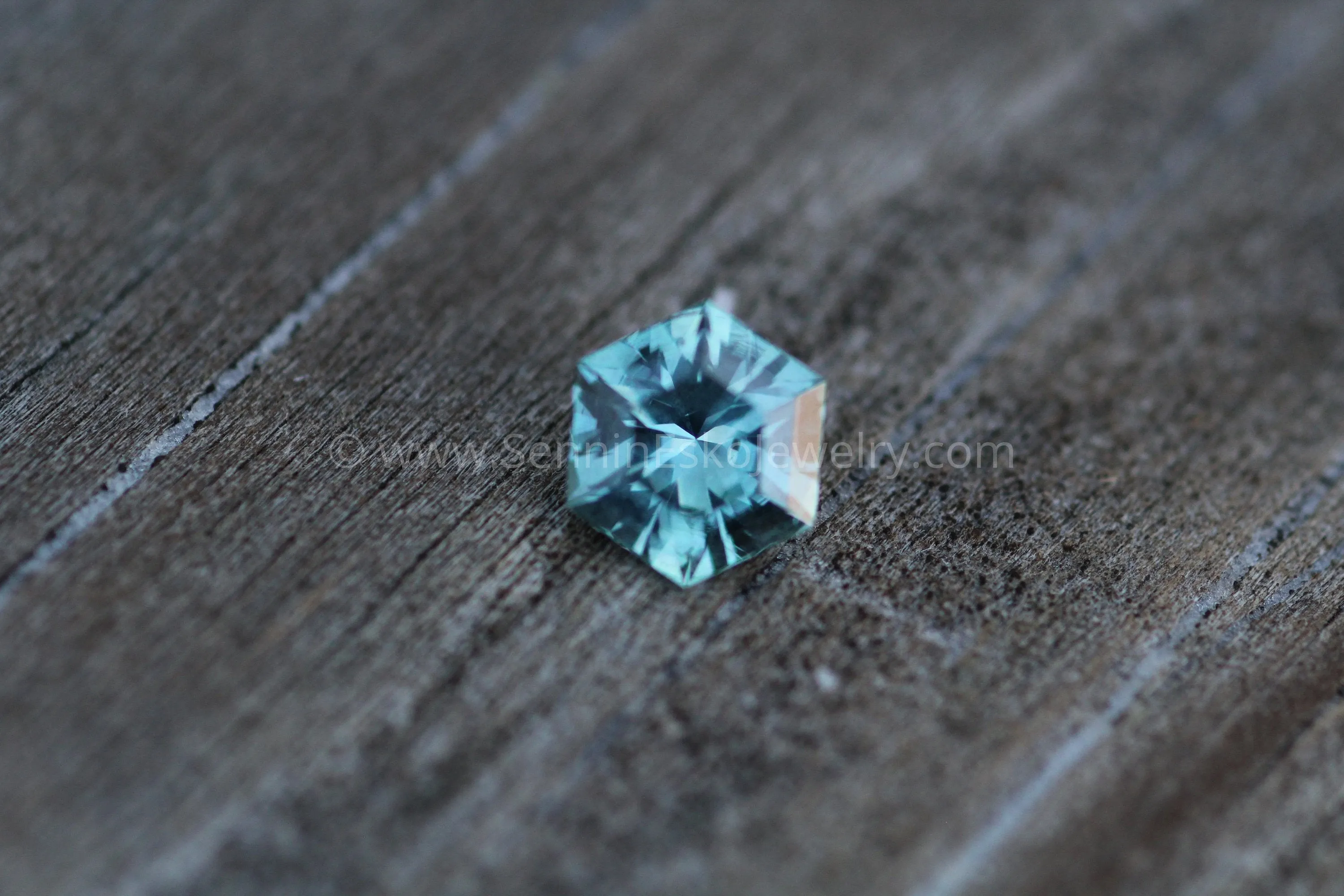 Montana Sapphire Hexagon 7.8x6.7mm, 1.66 Carats - Blue Green - Precision Cut