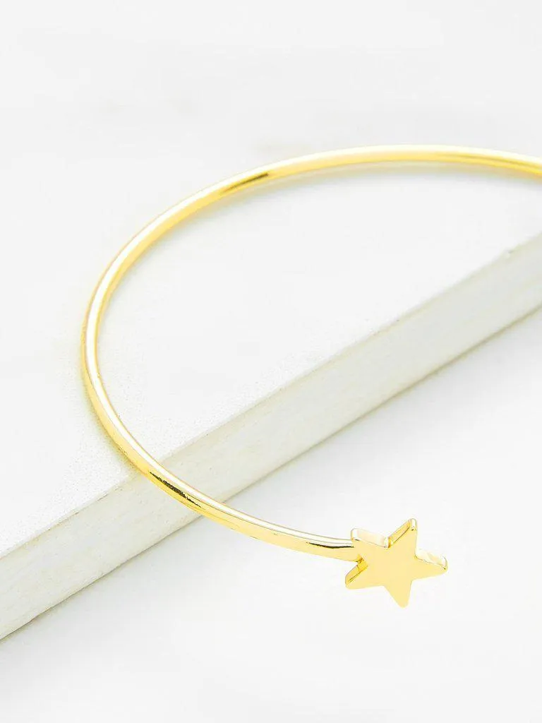 Moon & Star Design Cuff Bracelet