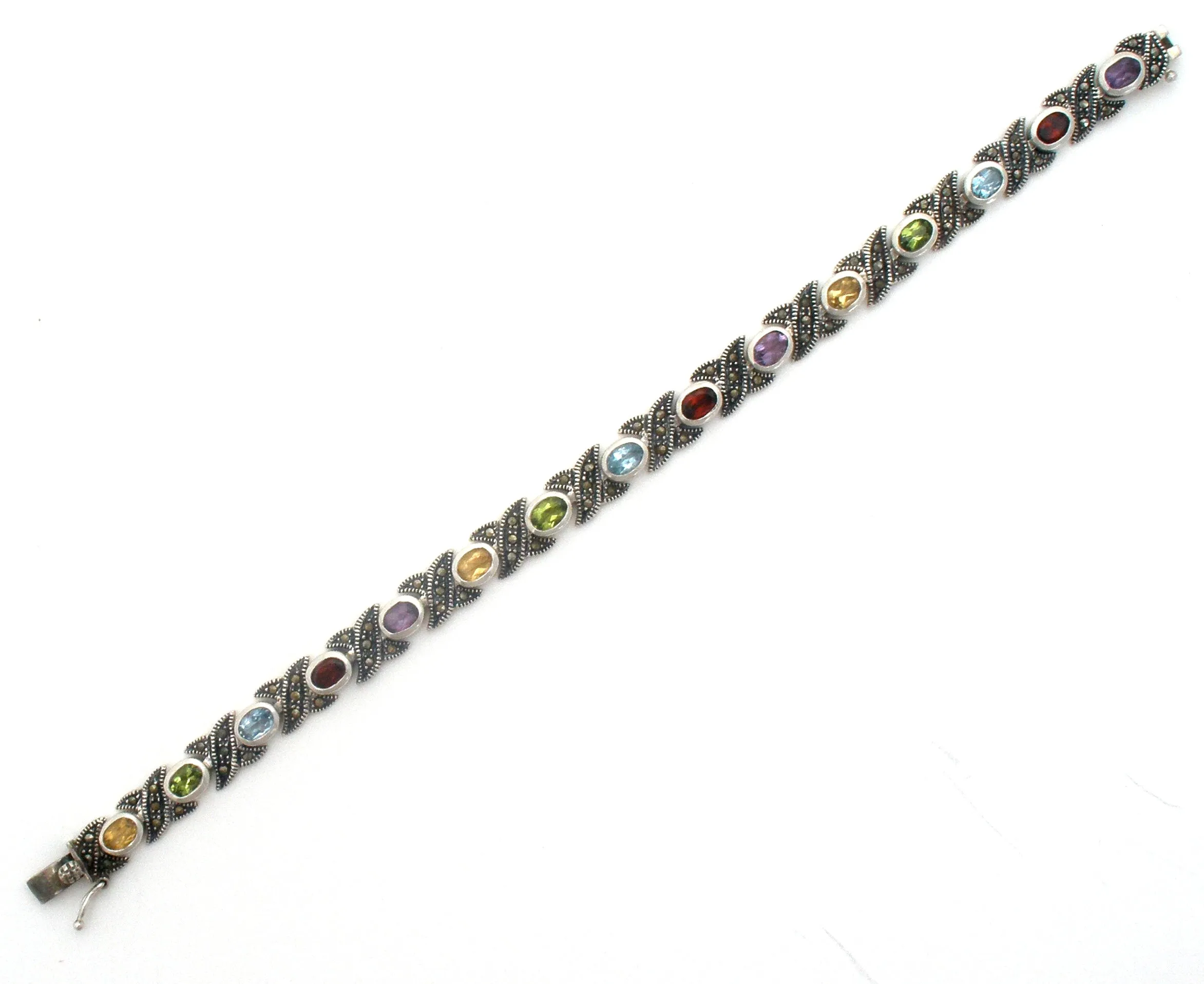 Multi Color Gemstone Hugs & Kisses 925 Bracelet