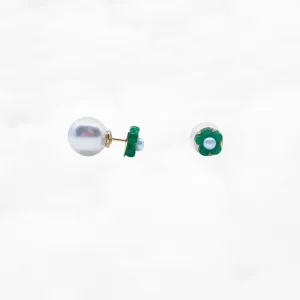 Natural Jadeite Floral Stud Earrings