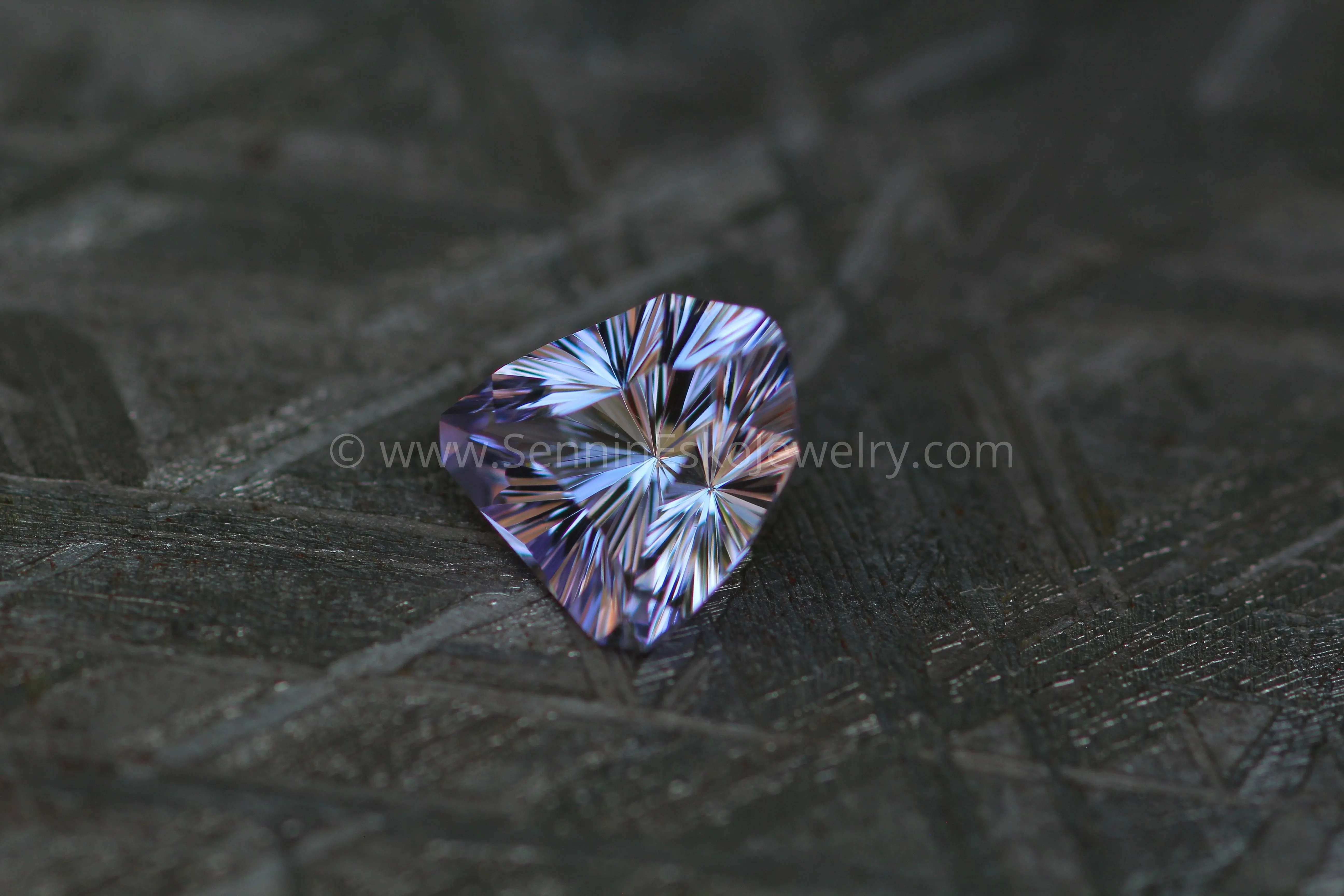 Periwinkle Tanzanite Shield - 0.86 carats -6.3x5.8mm - Fantasy Cut