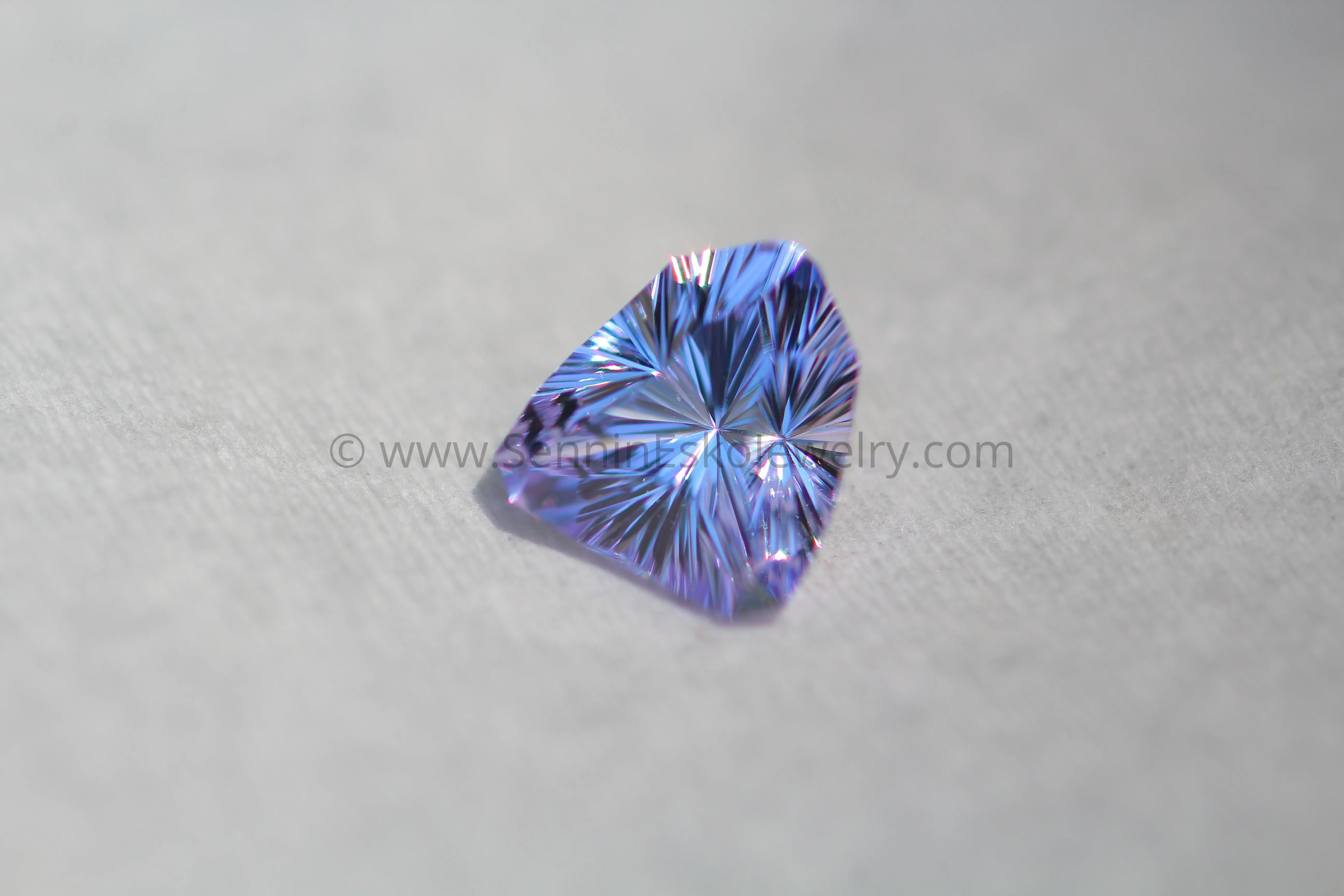 Periwinkle Tanzanite Shield - 0.86 carats -6.3x5.8mm - Fantasy Cut