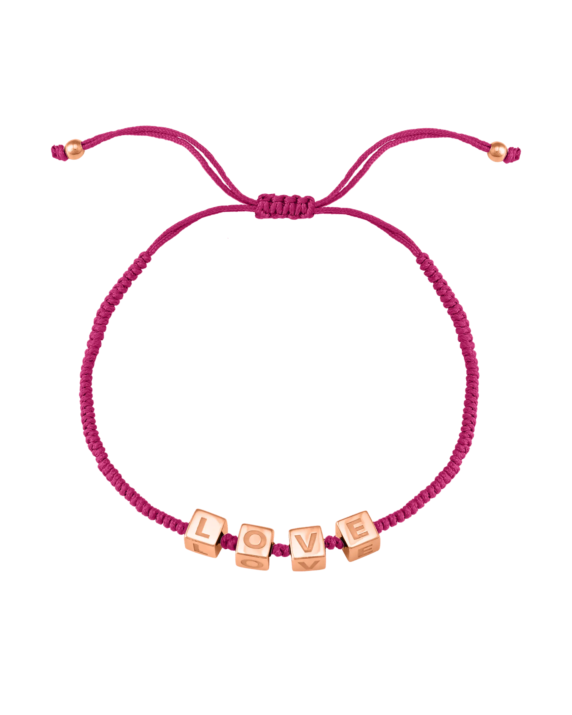 Pink : Alpha Block Bracelet - 18K Rose Vermeil