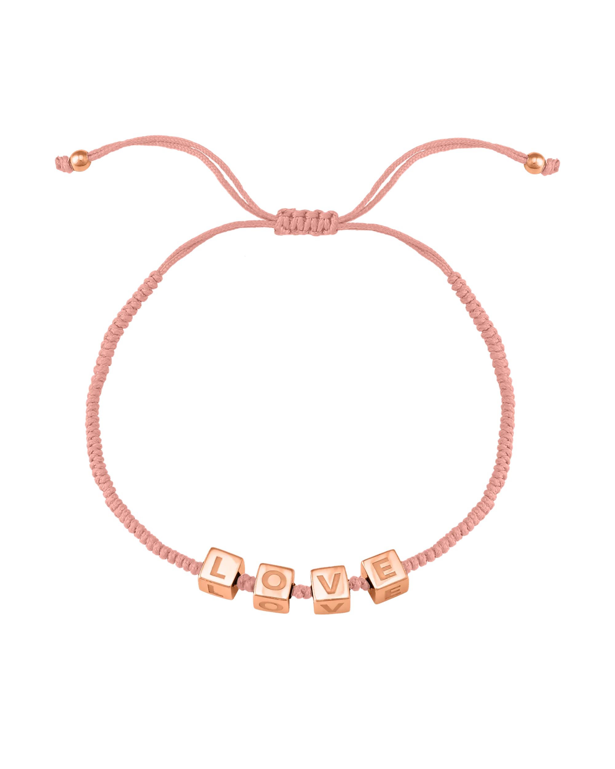 Pink : Alpha Block Bracelet - 18K Rose Vermeil