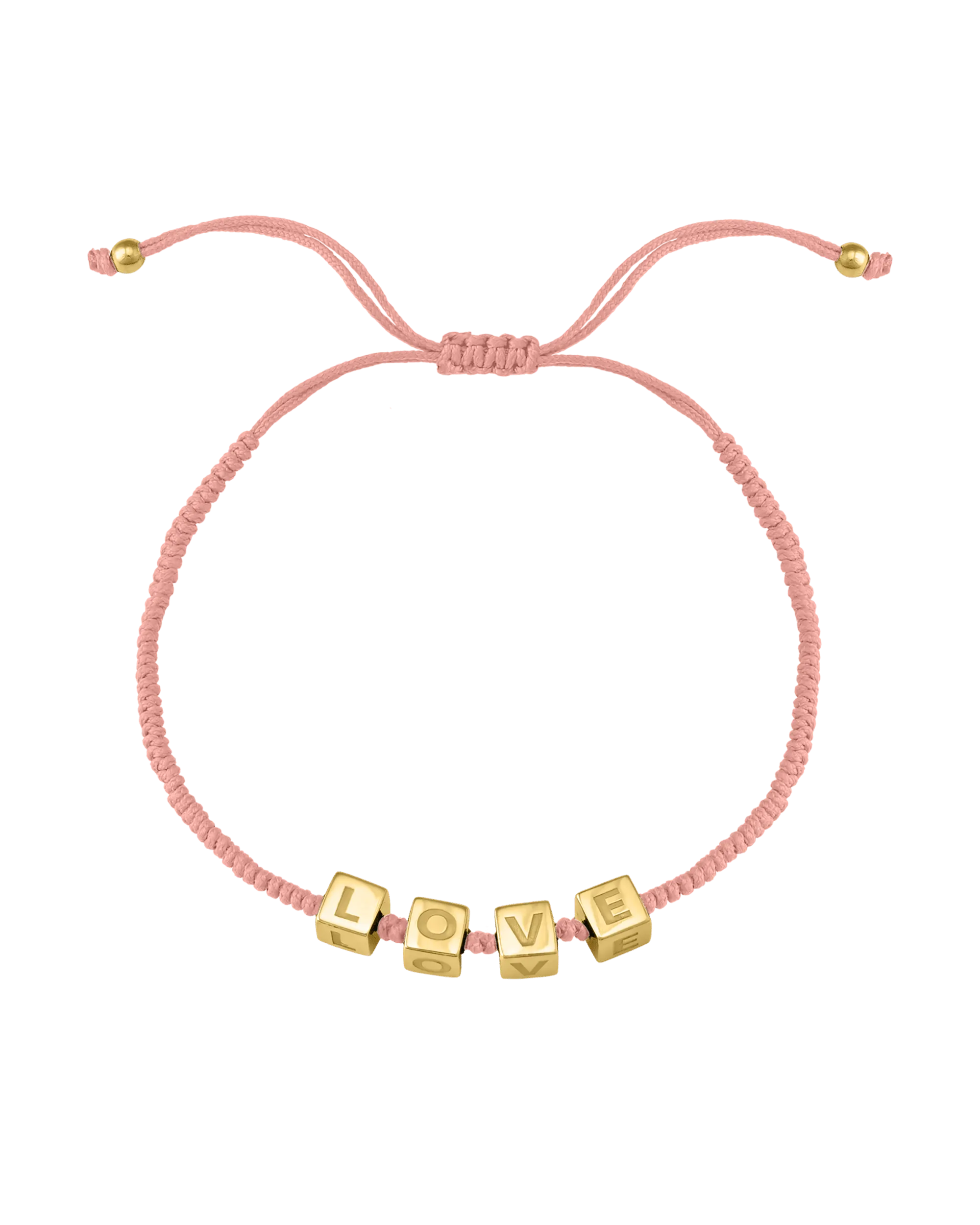 Pink : Alpha Block Bracelet - 18K Rose Vermeil