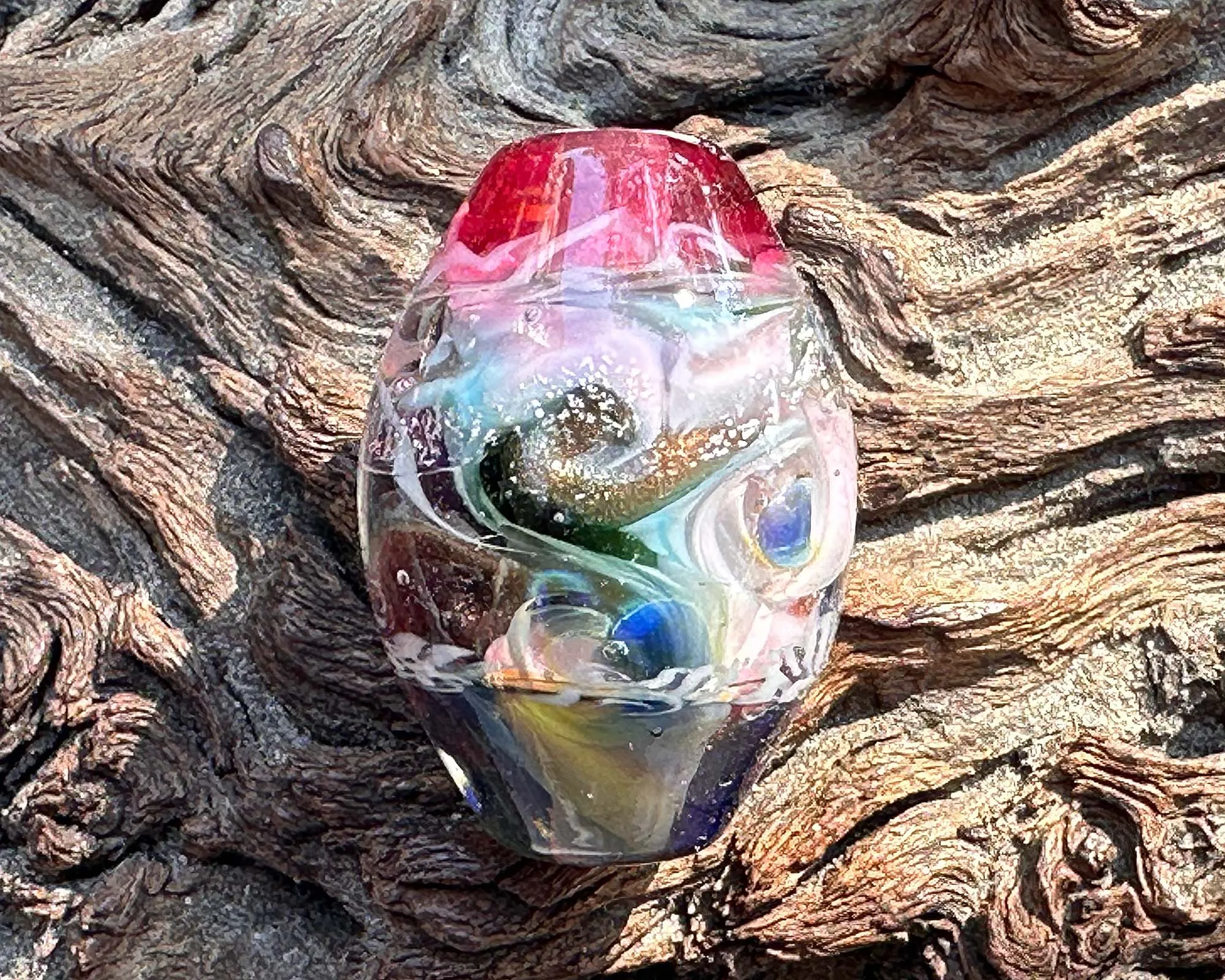 Pink Dreamscape Shimmer Lampwork Focal Bead SRA