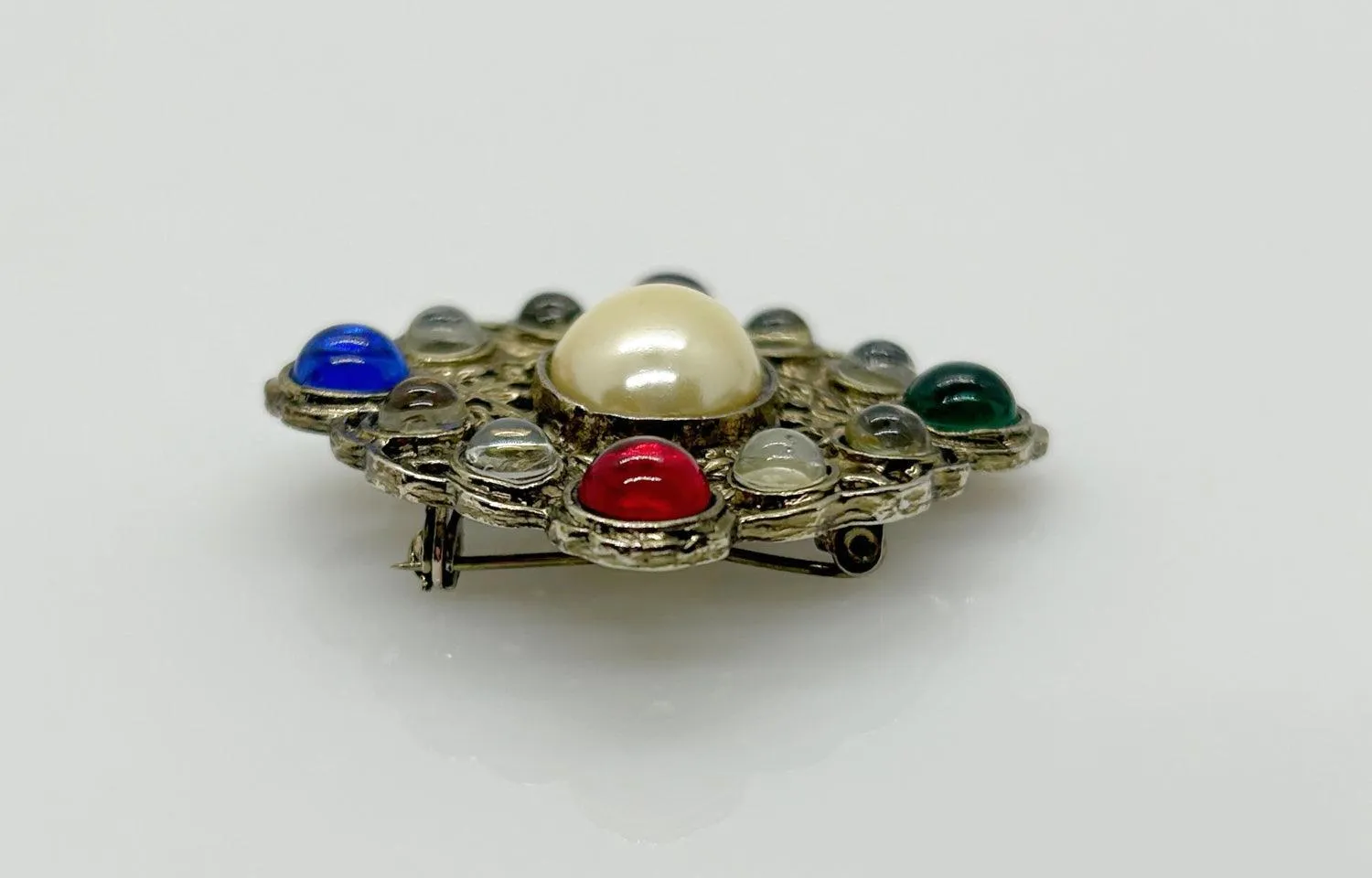Regal Multi Color Cabochons Brooch