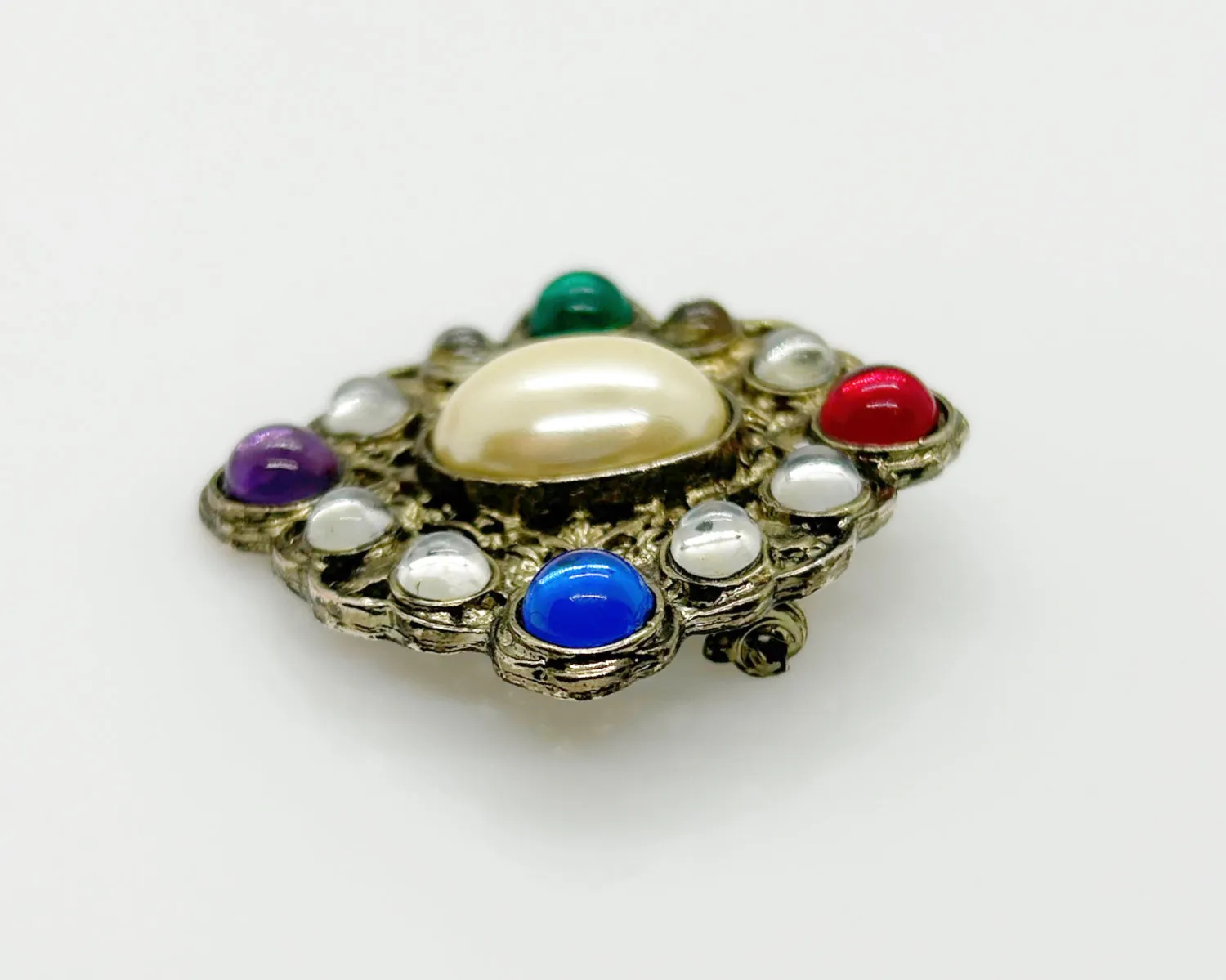 Regal Multi Color Cabochons Brooch