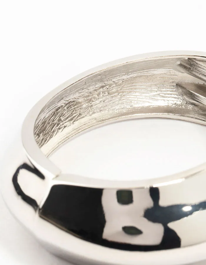 Rhodium Molten Bangle