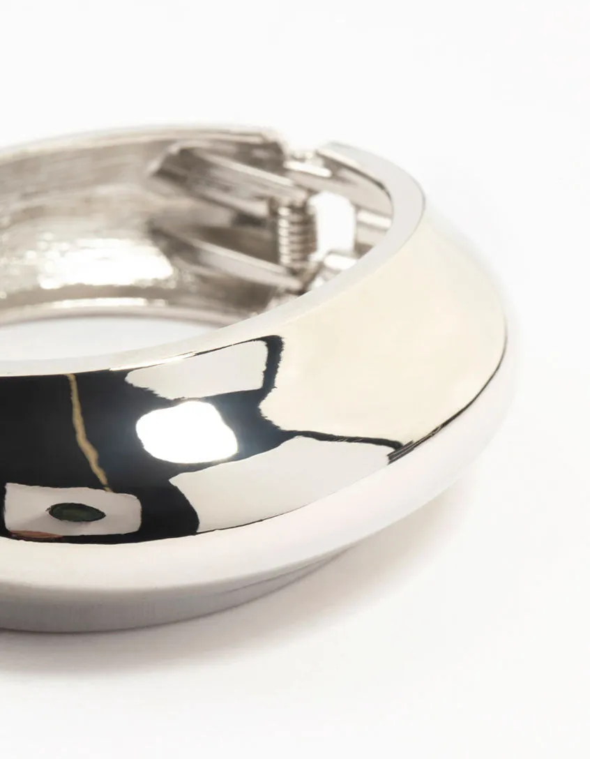 Rhodium Molten Bangle