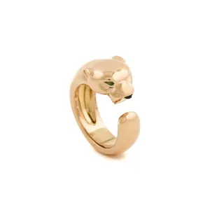 Elegant Rose Gold Cartier Panther Ring with Detailed Craftsmanship