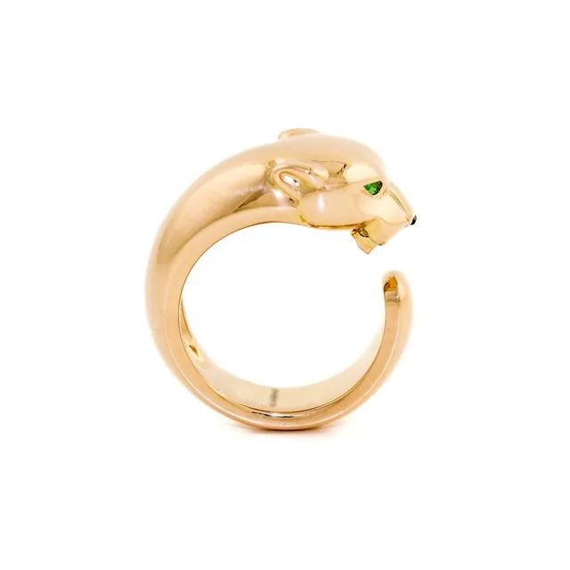 Elegant Rose Gold Cartier Panther Ring with Detailed Craftsmanship