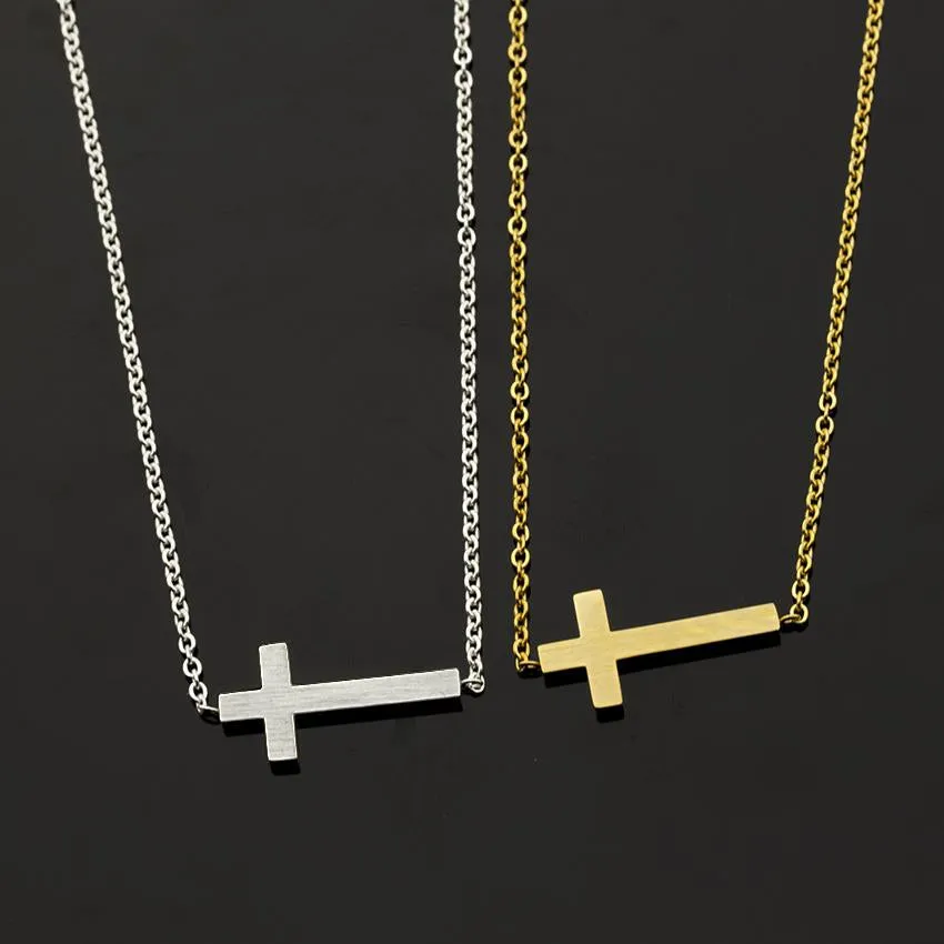 Sideway Cross Chain Link Bracelet