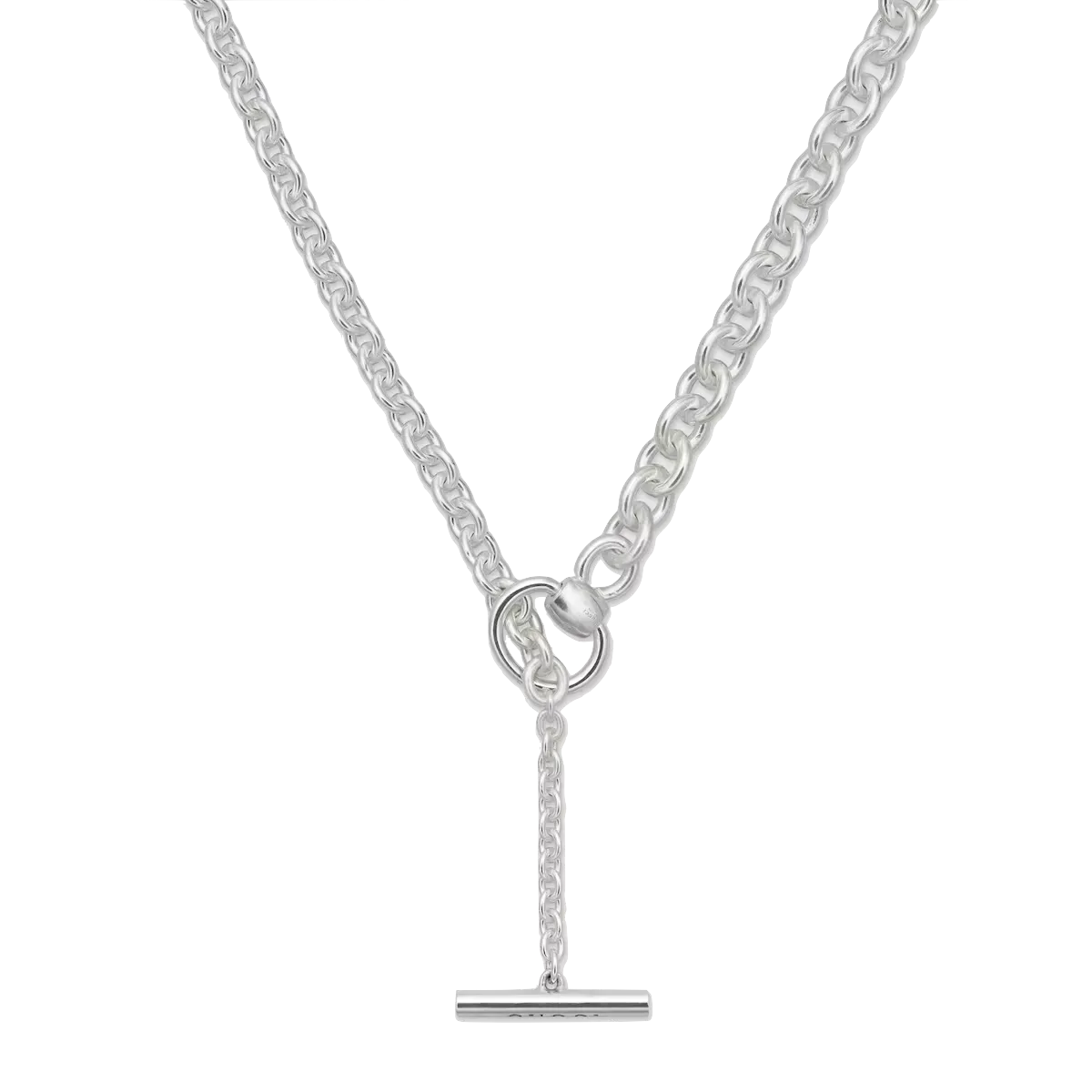Sterling Silver Horsebit Toggle Chain Necklace