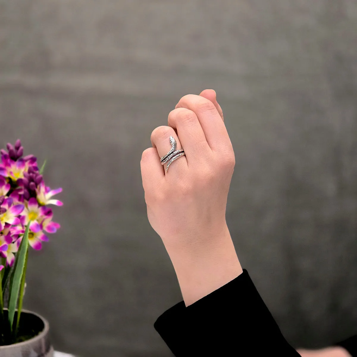 Sterling Silver Snake Ring for Women and Girls