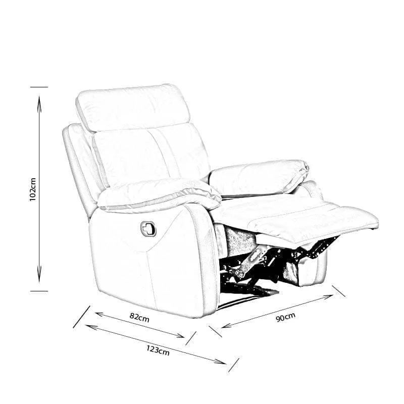 Tivoli Reclining Armchair - Grey