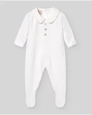 Vento White Knit Footie