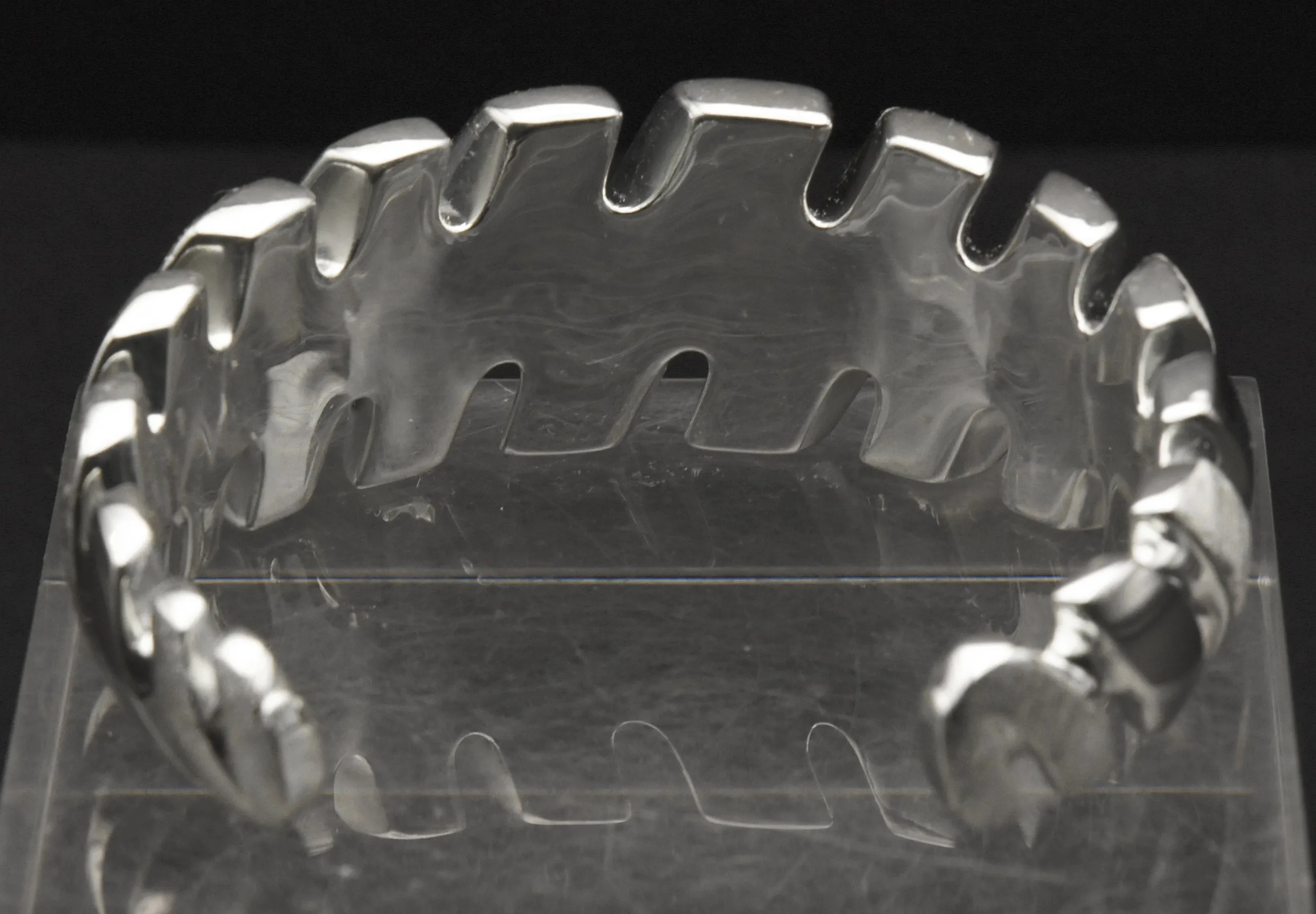 Vintage Wide Cuff Italian Sterling Silver Unique Design Bracelet